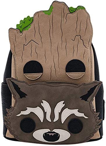 Pop! By Loungefly Marvel Groot and Rocket Mini Backpack Standard | Casual Daypacks