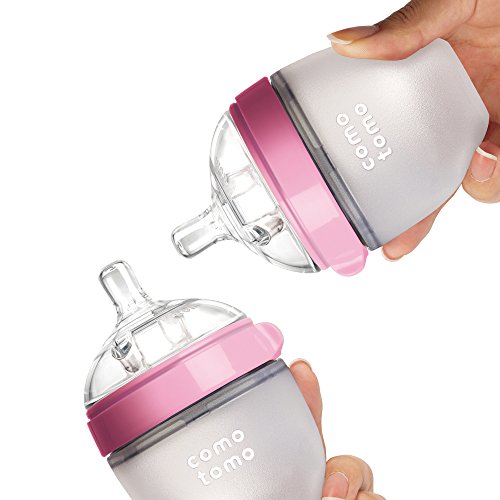 Comotomo Baby Bottle, Pink, 5 Ounce (2 Count) : Comotomo Slow Flow : Baby
