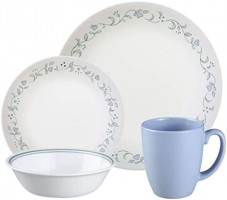 Corelle Country Cottage 12 Piece Service for 4, White, 12 - Piece Set: Dinnerware Sets: Dinnerware Sets