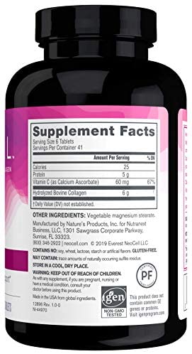 NeoCell Super Collagen with Vitamin C, 250 Collagen Pills, #1 Collagen Tablet Brand, Non-GMO, Grass Fed, Gluten Free, Collagen Peptides Types 1 & 3 for Hair, Skin, Nails & Joints (Packaging May Vary): Health & Personal Care