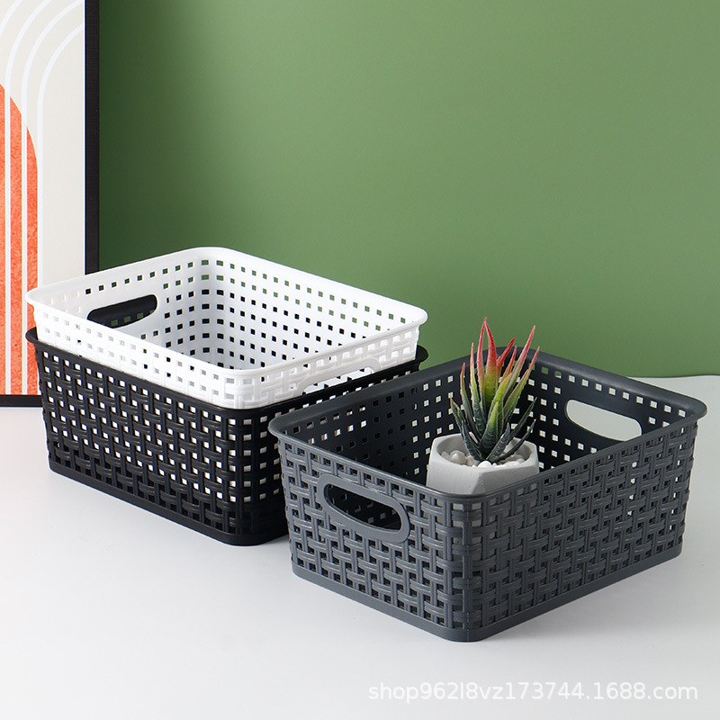 Qingfeng era, plastic hollow edge weaving, simple storage and arrangement basket, household appliances, kitchen glove box