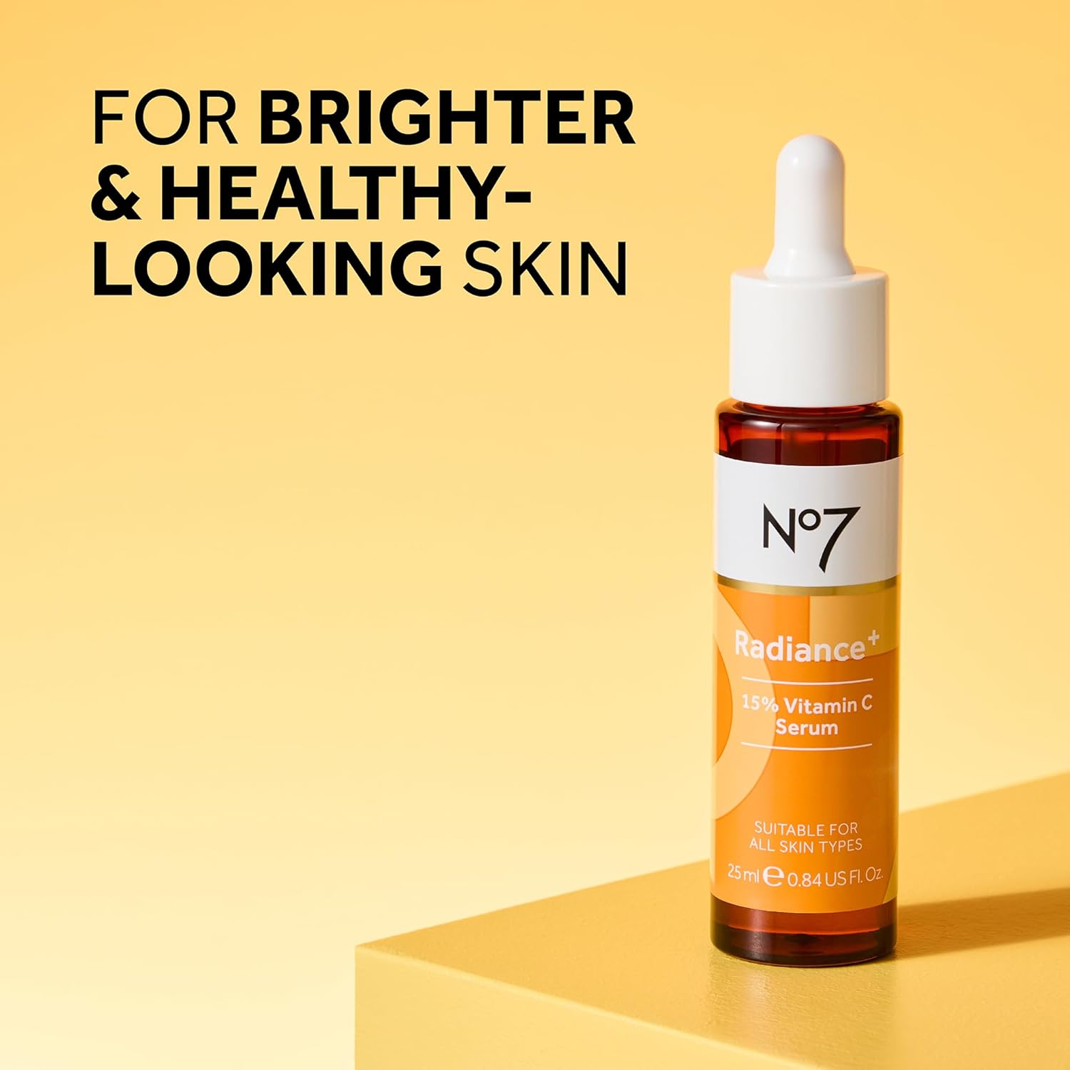 No7 Radiance+ 15% Vitamin C Serum - Radiance-Boosting Face Serum for Glowing Skin - Re-Energizing Vitamin C Skin Care for Daily Use (0.84 oz) Radiance Serum