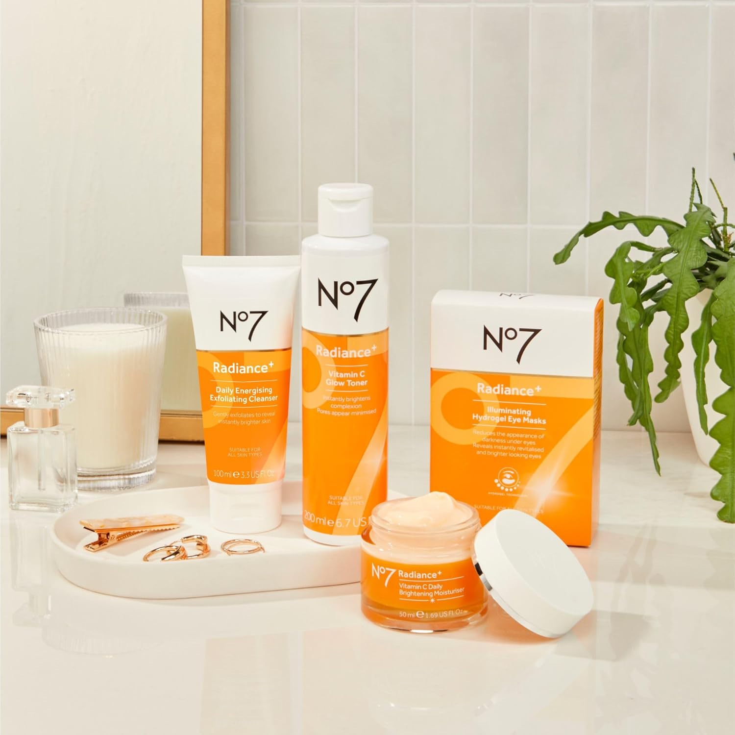 No7 Radiance+ 15% Vitamin C Serum - Radiance-Boosting Face Serum for Glowing Skin - Re-Energizing Vitamin C Skin Care for Daily Use (0.84 oz)