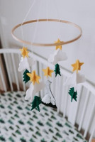 Sorrel + Fern Baby Crib Mobile (Starry Woodland Night, Long Evergreen) - Nursery Decoration Ceiling Mobile and Baby Shower for Boys & Girls Long Evergreen Ceiling Mobile