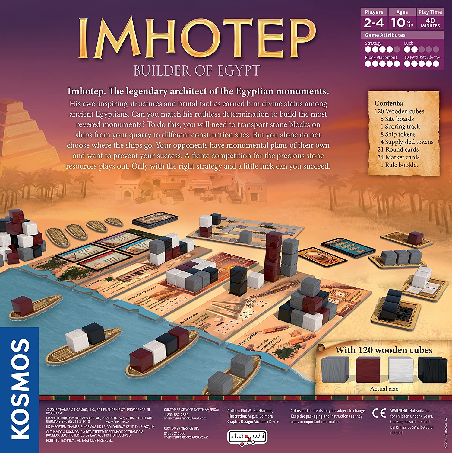 Imhotep Builder of Egypt | Family Board Game by Kosmos | 2-4 Players | Ages 10+ | Toy of The Year Finalist | Parents Choice Gold Award Winner | Toy Insider Top Holiday Toy | Spiel Des Jahres-Nominated