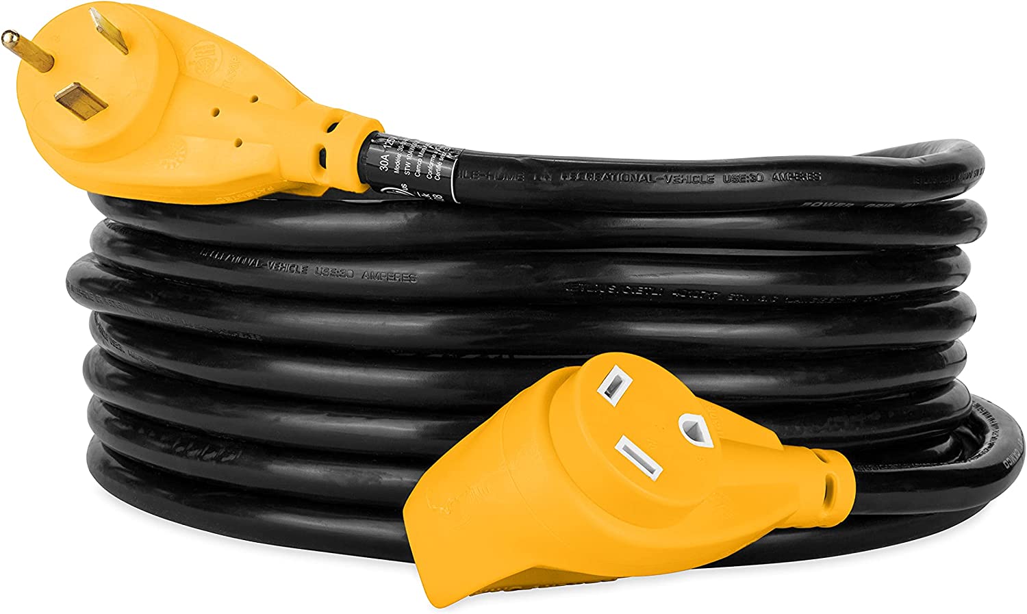 Camco PowerGrip RV Extension Cord | Features Power Grip Handles and an Extremely Flexible Design | 30-Amp, 10-Gauge, 25 Feet (55191) 25' Cord