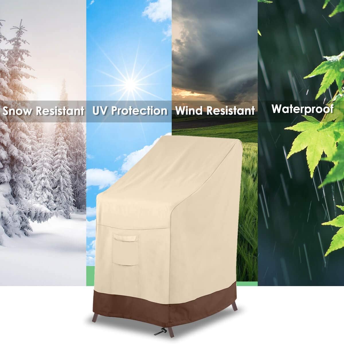 Vailge Stackable Patio Chair Cover,100% Waterproof Outdoor Chair Cover, Heavy Duty Lawn Patio Furniture Covers,Fits for 4-6 Stackable Dining Chairs,36