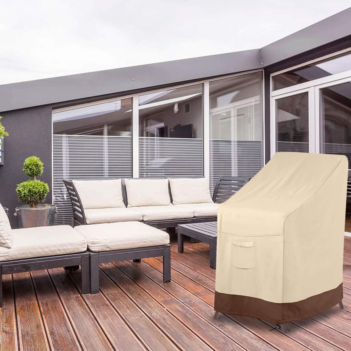 Vailge Stackable Patio Chair Cover,100% Waterproof Outdoor Chair Cover, Heavy Duty Lawn Patio Furniture Covers,Fits for 4-6 Stackable Dining Chairs,36