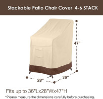 Vailge Stackable Patio Chair Cover,100% Waterproof Outdoor Chair Cover, Heavy Duty Lawn Patio Furniture Covers,Fits for 4-6 Stackable Dining Chairs,36