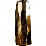 Huafu Nordic Light Luxury Gold Geometric Irregular Vase, European and American Electroplated Ceramic Dry Flower Decoration