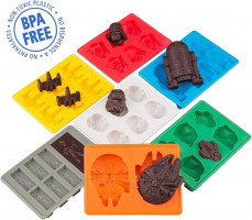 Sunerly Silicone Ice Tray Molds in Star Wars Character Shapes, Ideal for Chocolate, Ice Cubes Trays, Jelly, Sweets, Desserts, Baking Soap and Candle Making (Set of 7)