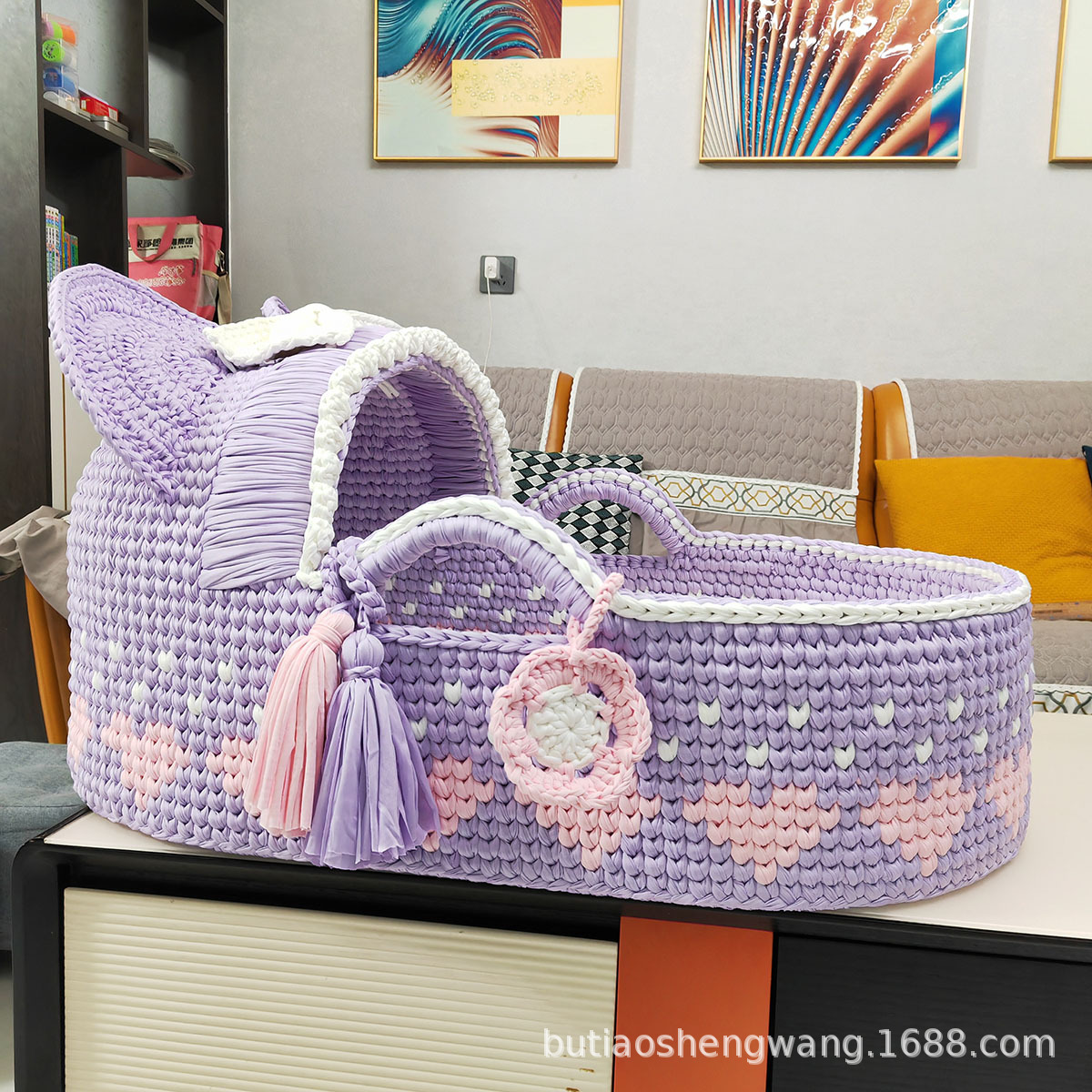 Anthracent Garden 400g large roll of solid color cloth thread, non-pilling baby cradle thread, simple hand-woven hooking thread