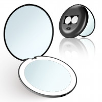 Handheld LED portable vanity mirror with lamp Foldable rechargeable small mirror gift Practical portable LED vanity mirror with lamp