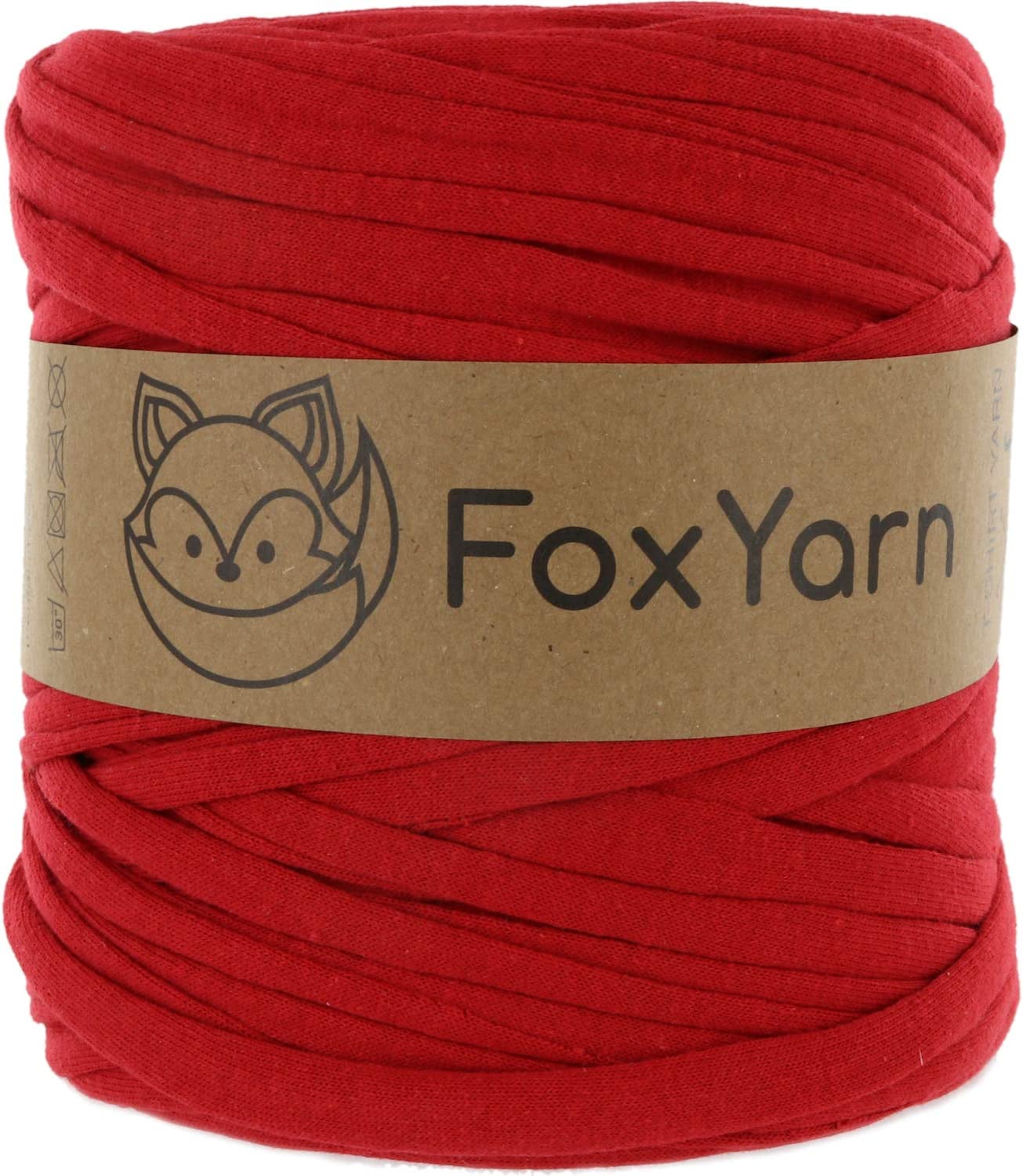 T-Shirt Yarn Cotton Fettuccini Zpagetti - Sewing Knitting Crochet T Shirt Yarn - 100 Meter - (RED)