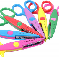 UCEC Craft Scissors Decorative Edge, Zig Zag Scissors, Kids Scissors, Safety Scissors, Design Pattern Scissors for Kids Toddler Adults, Crafting Scrapbooking Supplies for School, 6 Pack Colorful
