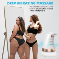 Cellulite Massager Electric, Body Sculpting Machine with 6 Skin Friendly Washable Pads, Beauty Sculpt Massager for Belly Legs Arms White