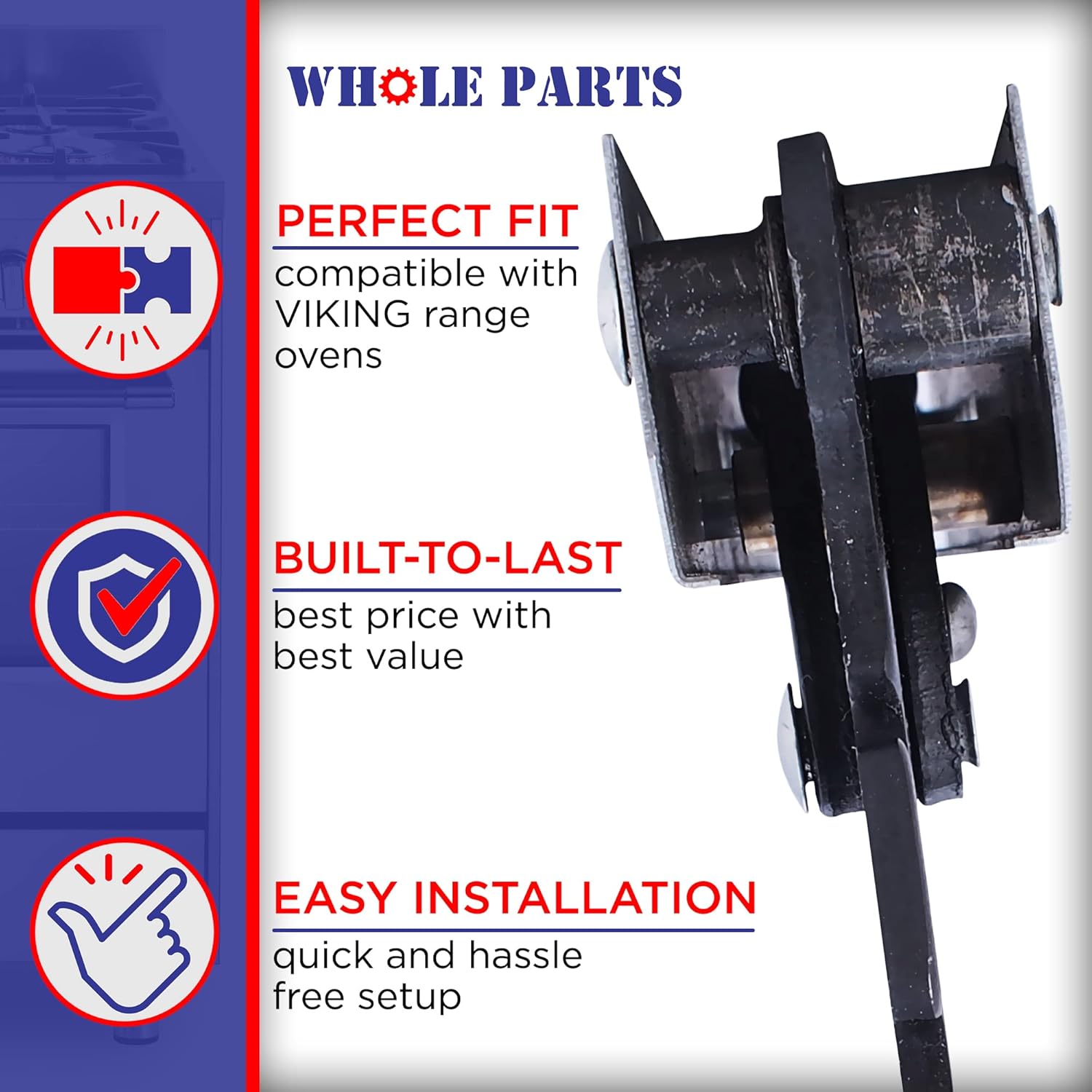 Whole Parts Range Oven Door Hinge Part # PC020188 (PC020015) - Replacement & Compatible With Some Viking Range Oven - Replaces AP5315891 ?- Non-OEM Viking Appliance Parts & Accessories - 2 Yr Warranty