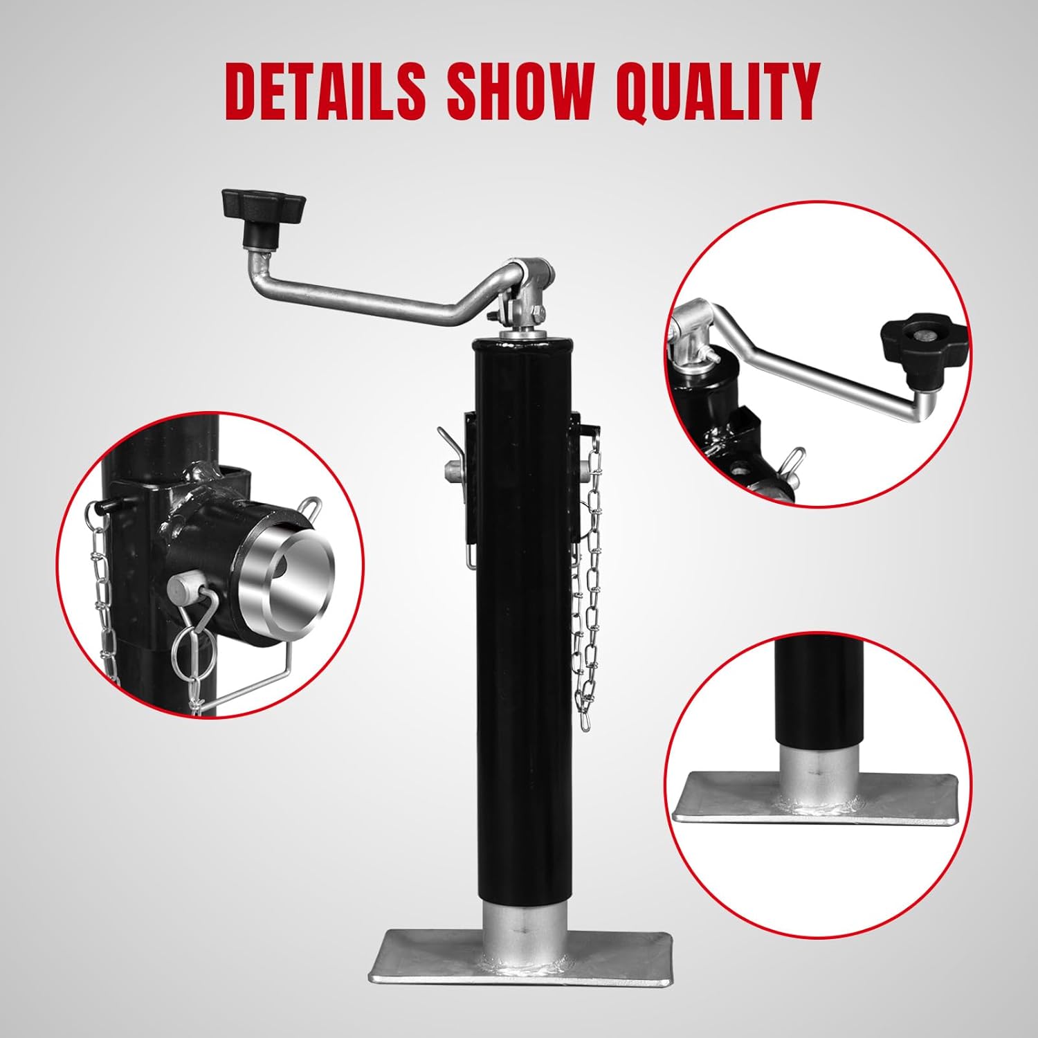 Big RED 2000 LBs Capacity Weld on Pipe Mount Swivel Trailer Jack, ATR39003R Weld on Trailer Jack 2000lb