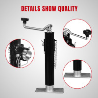 Big RED 2000 LBs Capacity Weld on Pipe Mount Swivel Trailer Jack, ATR39003R Weld on Trailer Jack 2000lb