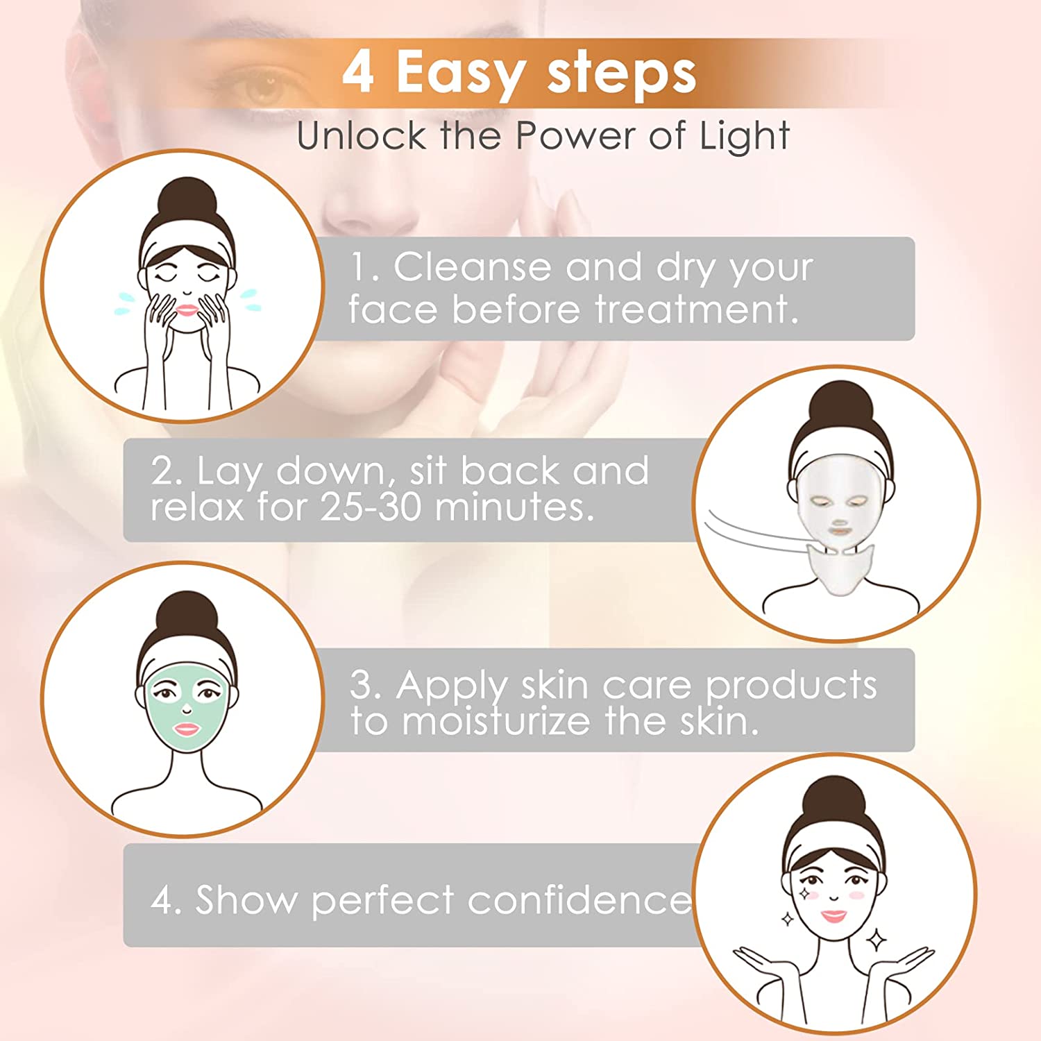 VeRosky Led Face Mask Light Therapy - 7+1 Color Photon Blue & Red Light Maintenance Skin Rejuvenation Facial Skin Care Mask, Home Skin Care Mask for Face and Neck