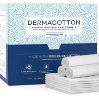 Disposable Cotton Face Towels – Super Soft Face Wipes, Hypoallergenic Makeup Remover Wipes, Suitable for All Skin Types Including Sensitive Skin – Biodegradable Facial Cloths (50 Pack)