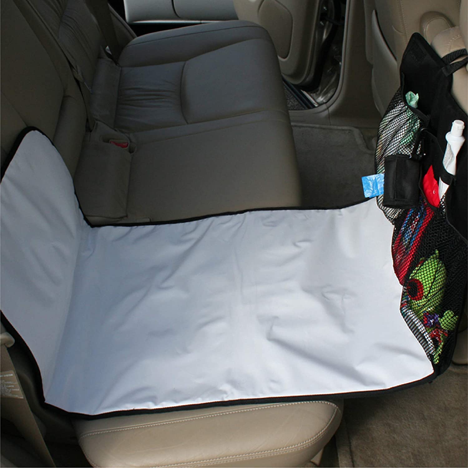 J.L. Childress Pockets \'N Pad, Portable Diapering Station for Your Vehicle, Detachable Changing Pad, Pocket Panel for Storage, Fully Padded, X-Large Dimensions (36" x 18"), Black