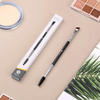 KINGMAS Eyebrow Brush Spoolie Professional Duo Angled Eye Brow Brush for Lining and Shaping Brows or Lashes (Black)