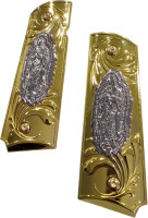 Gold Virgin Mary Lady of Guadalupe Grips 1911 Full Size Grips Ambi Safety