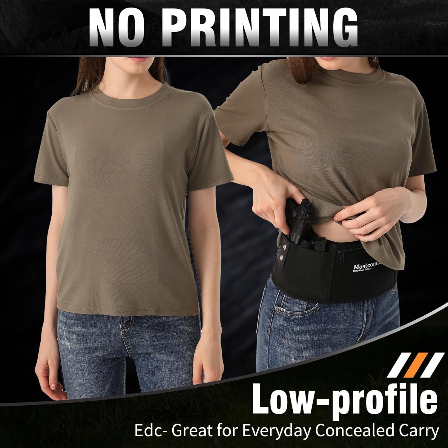 Belly Band Holster for Men & Women - Comfortable Carry Gun Holster with Breathable Neoprene, Fits Glock 17-43X, Taurus, Ruger LCP, S&W M&P Shield for Most Pistols and Revolvers