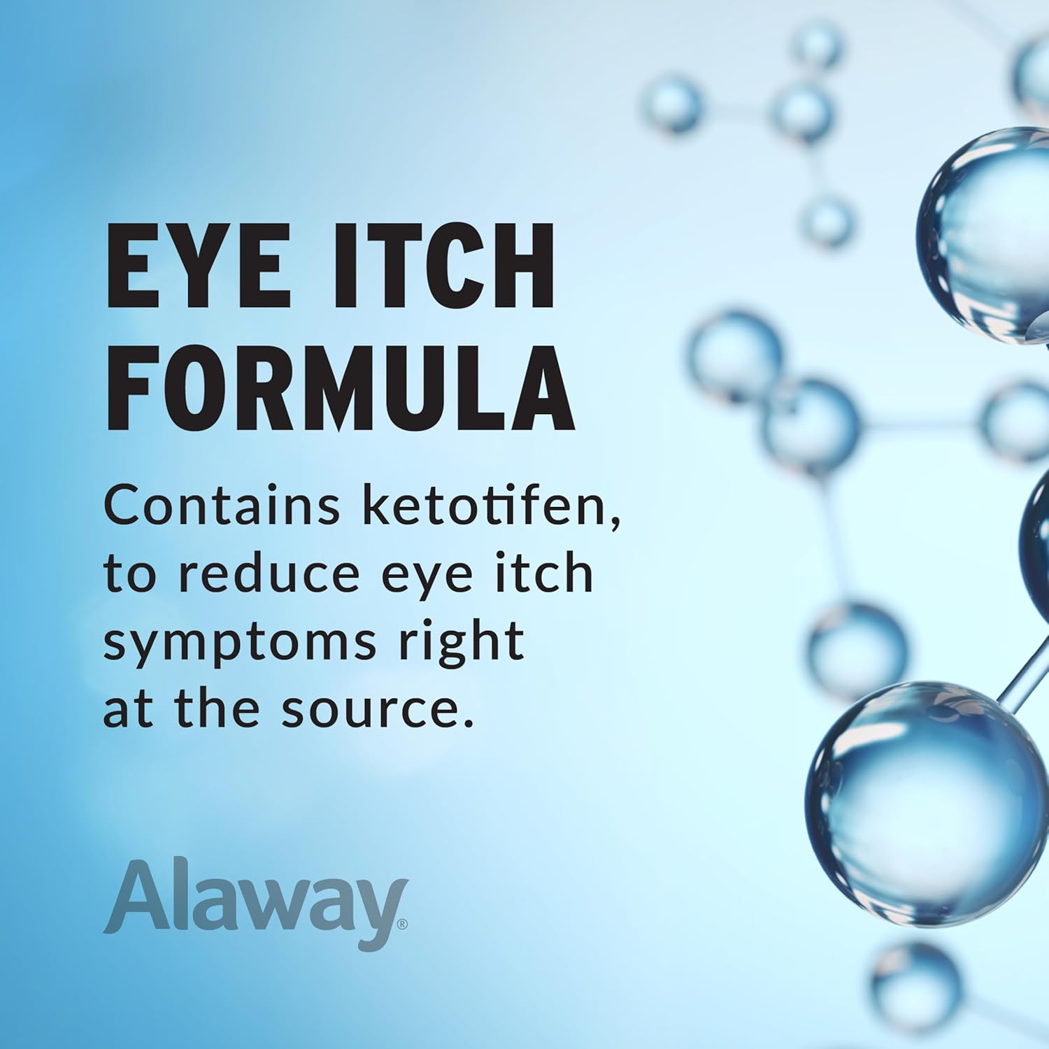 Alaway Antihistamine Eye Drops for Itchy Eyes, Fast-Acting, Up to 12-Hour Eye Itch Relief, Clinically Tested Prescription-Strength Formula, 0.34 Fl Oz (Pack of 2)