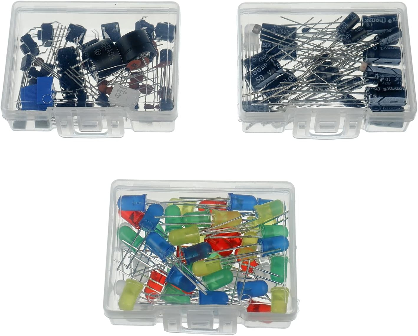 BOJACK 37 Values 480 Pcs Electronics Component Fun Kit with Power Supply Module, Jumper Wire,Precision Potentiometer,830 tie-Points Breadboard Compatible with STM32,Raspberry Pi,Arduino