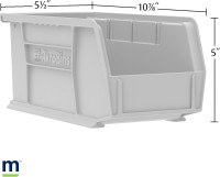 Akro-Mils 30230 AkroBins Plastic Storage Bins, Space-Saving Stackable Bins for Garage, Pantry, Craft Organization, 11-Inch x 5-Inch x 5-Inch, Blue, 12-Pack Blue Containers