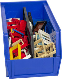 Akro-Mils 30230 AkroBins Plastic Storage Bins, Space-Saving Stackable Bins for Garage, Pantry, Craft Organization, 11-Inch x 5-Inch x 5-Inch, Blue, 12-Pack Blue Containers
