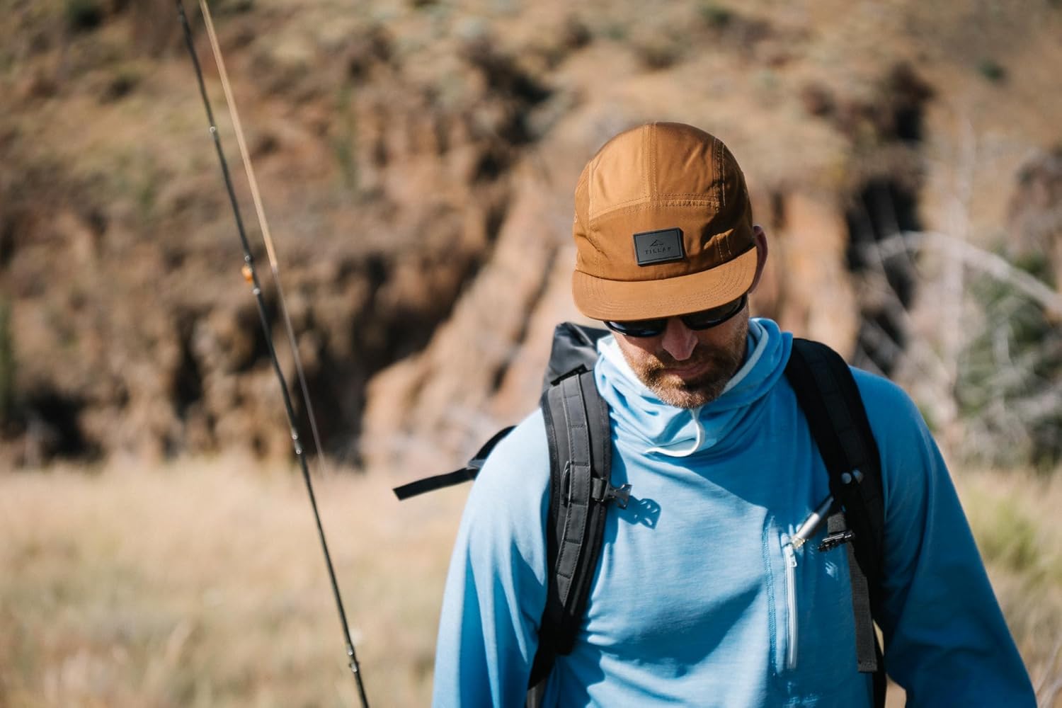 Tillak Wallowa Kodra Hat, Lightweight Oxford Nylon 5 Panel Cap with Snap Closure Russet Brown