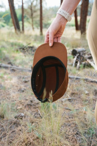 Tillak Wallowa Kodra Hat, Lightweight Oxford Nylon 5 Panel Cap with Snap Closure Russet Brown
