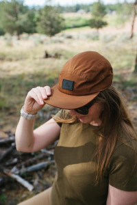 Tillak Wallowa Kodra Hat, Lightweight Oxford Nylon 5 Panel Cap with Snap Closure Russet Brown