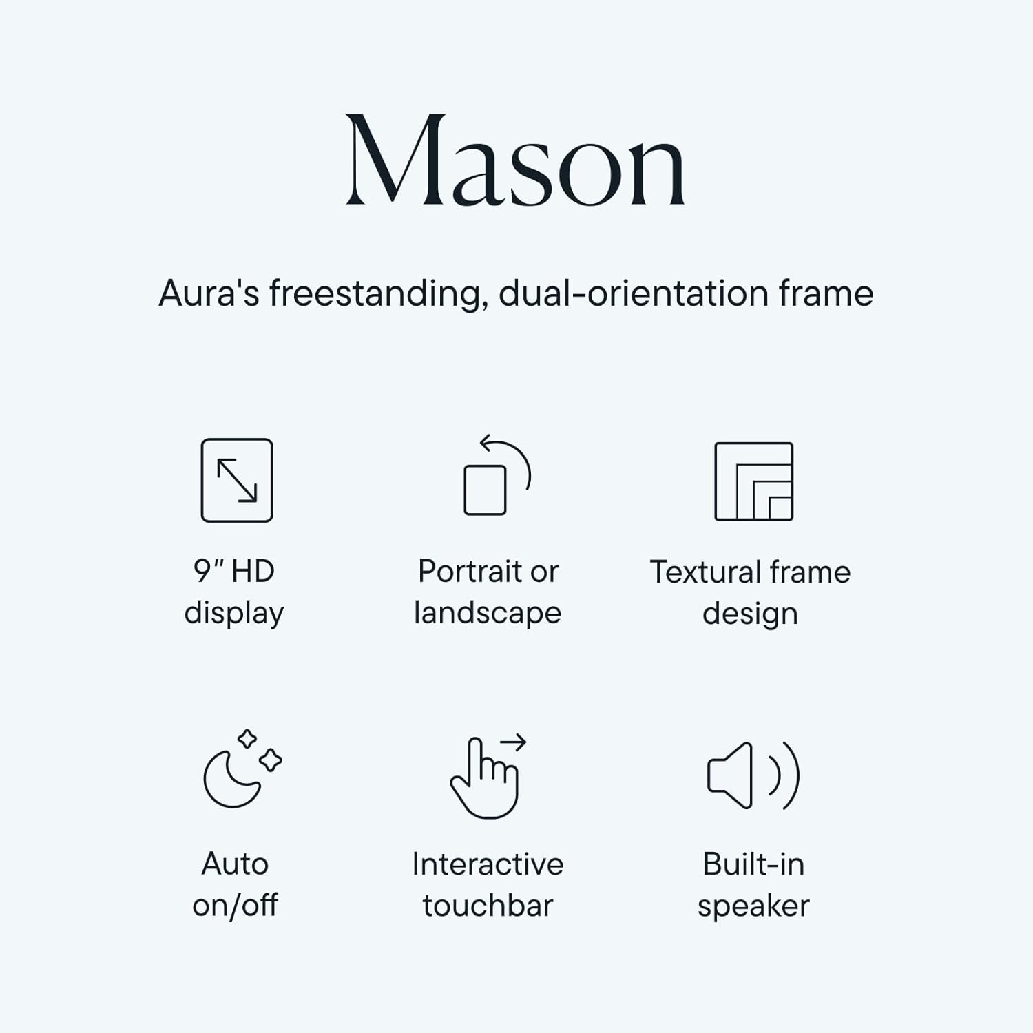 Aura Mason WiFi Digital Picture Frame | Wirecutter's Best Digital Frame for Gifting | Send Photos from Your Phone | Quick, Easy Setup in Aura App | Free Unlimited Storage | Black 9