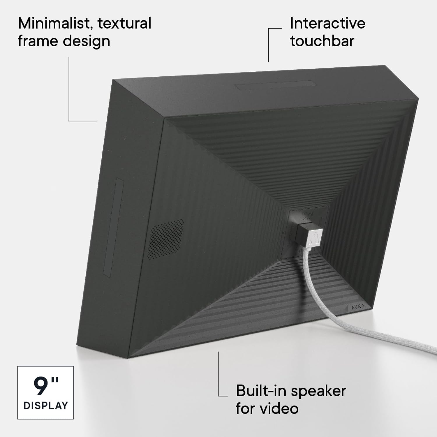 Aura Mason WiFi Digital Picture Frame | Wirecutter's Best Digital Frame for Gifting | Send Photos from Your Phone | Quick, Easy Setup in Aura App | Free Unlimited Storage | Black 9