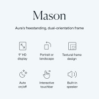 Aura Mason WiFi Digital Picture Frame | Wirecutter's Best Digital Frame for Gifting | Send Photos from Your Phone | Quick, Easy Setup in Aura App | Free Unlimited Storage | Black 9