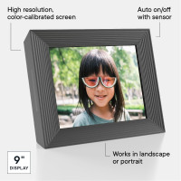 Aura Mason WiFi Digital Picture Frame | Wirecutter's Best Digital Frame for Gifting | Send Photos from Your Phone | Quick, Easy Setup in Aura App | Free Unlimited Storage | Black 9