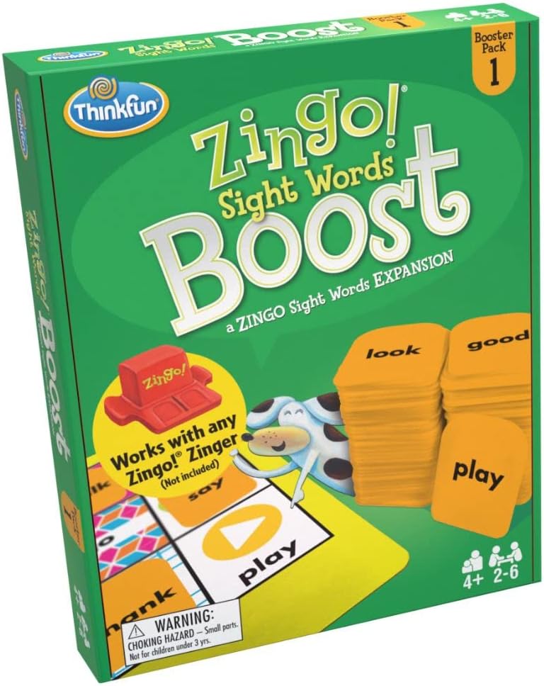 Think Fun Zingo! Sight Words Boost - Engaging Brain Game | Expansive Vocabulary Builder | Stimulates Memory & Concentration | for Kids Aged 4 and Up | Expansion Pack (76472)