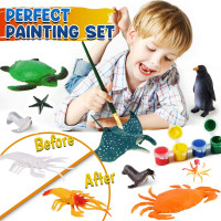FUNZBO Sea Animals Painting Kits for Kids, Arts and Crafts with Art Supplies, Sea Creatures Ocean Paint Set, Summer Toy Toddlers Boys Girls Ages 3 4 5 6 7 8 Birthday Gift Party Favors Sea Animals Large