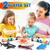 FUNZBO Sea Animals Painting Kits for Kids, Arts and Crafts with Art Supplies, Sea Creatures Ocean Paint Set, Summer Toy Toddlers Boys Girls Ages 3 4 5 6 7 8 Birthday Gift Party Favors Sea Animals Large