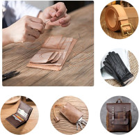 ELECTOP 31 Pcs Leather Sewing Tools DIY Leather Craft Tools Hand Stitching Tool Set with Groover Awl Waxed Thread Thimble Kit