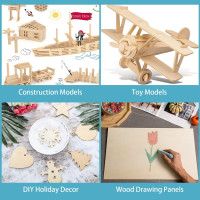 12 Pack Basswood Sheets for Crafts-12 x 12 x 1/8 Inch- 3mm Thick Plywood Sheets with Smooth Surfaces-Unfinished Squares Wood Boards for Laser Cutting, Wood Burning, Architectural Models, Staining 12 x 12 inch