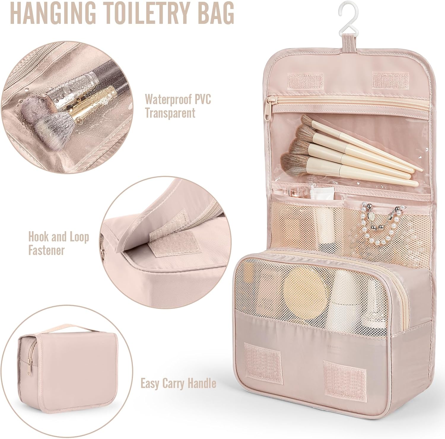 Veken 10 Set Packing Cubes for Travel, Beach Vacation Essentials Accessories for Cruise Ship, Suitcase Organizer Bags for Luggage with Hanging Toiletry & Shoe Bag, Birthday Gifts for Women Mom Her 10-Cream 10 Set