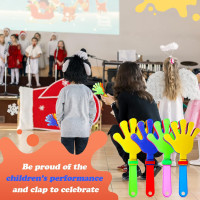 Sratte 80 Pcs 7.5 Inch Hand Clappers Noisemakers Bulk Clappers Noisemakers Party Favors Mini Hand Soundboard Plastic Noise Makers for Sporting Events Fiesta Birthday Game Rewards Cheers Supplies