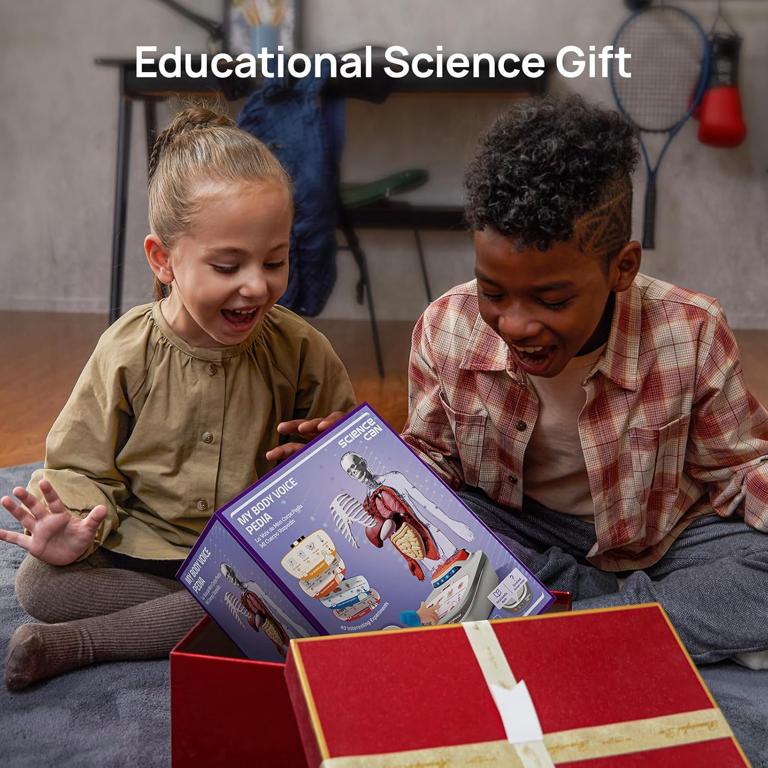 Science Can Human Body Model for Kids, Interactive Human Anatomy Talking Model - 11 Inch Realistic Anatomical Assembly Kit 15PCS Removable Parts and Guide STEM Educational Toys for Kids Aged 6+ Gifts