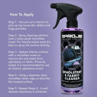 Proje Premium Car Care - Upholstery & Fabric Cleaner - Multi Surface Cleaner Spray - Eliminates Odors At The Source - Stain Remover For Carpet, Upholstery, Facbris,