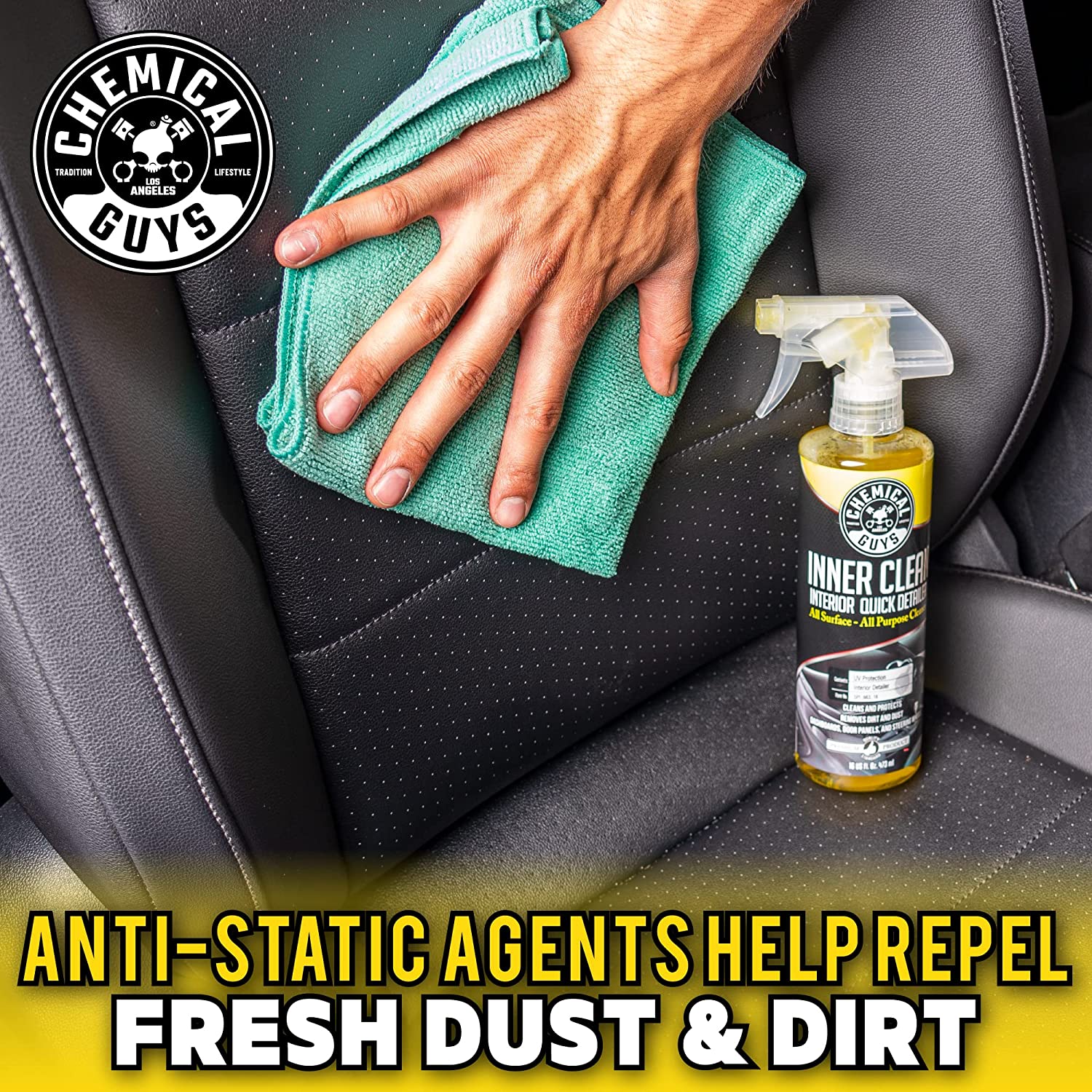 Chemical Guys SPI_663_16 InnerClean Interior Quick Detailer and Protectant (16 oz) , yellow InnerClean 16 oz